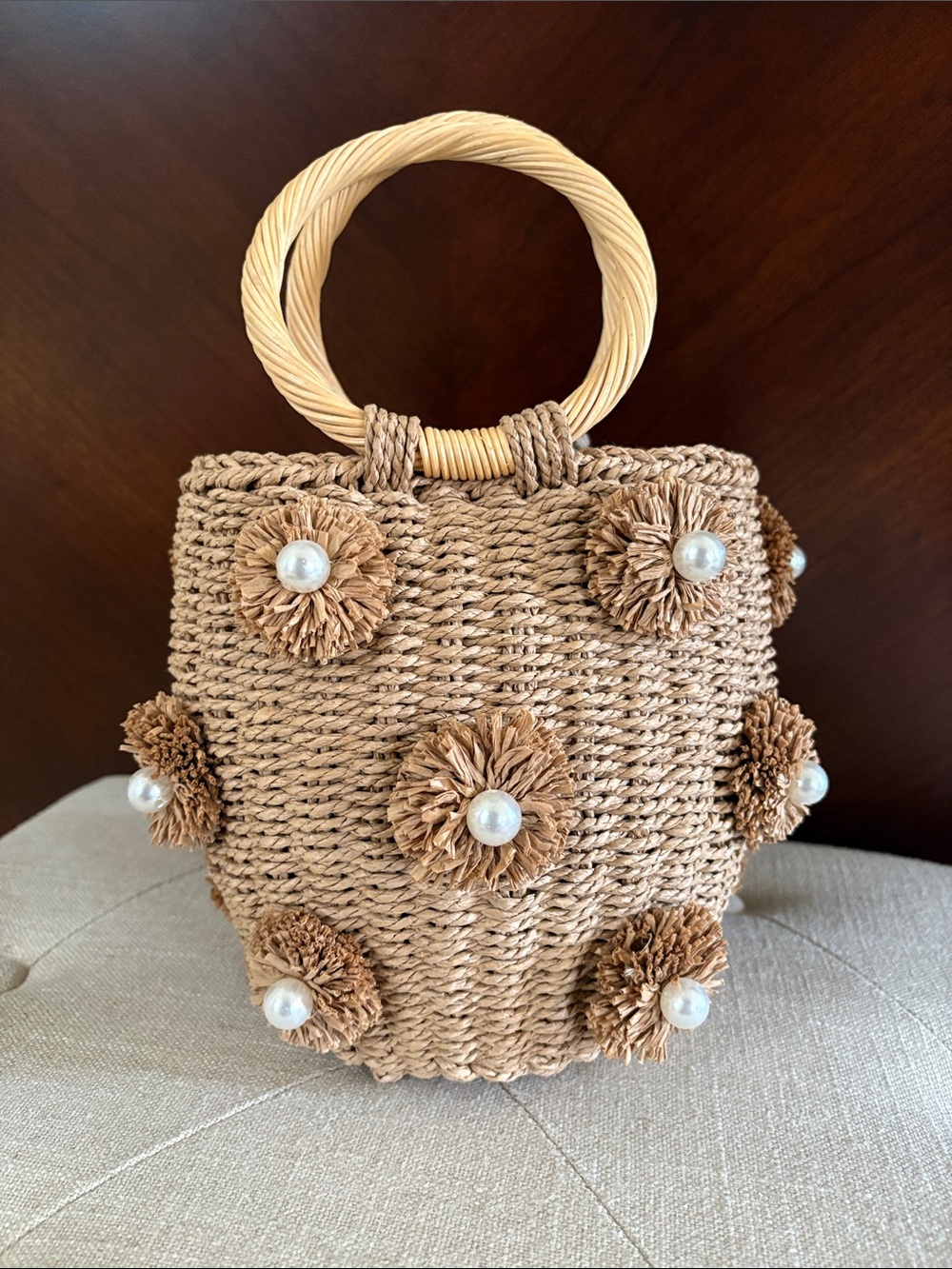 haute hippie woven straw bag